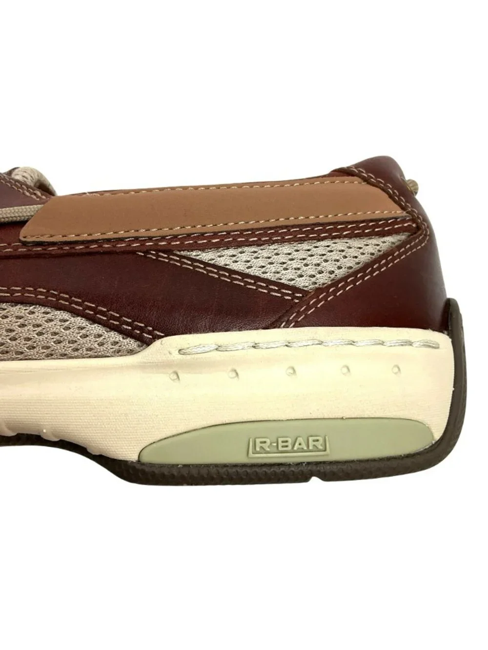 Dunham Captain Leather Mesh Lace Boat Shoes Mens 14 Brown Tan Casual Comfort